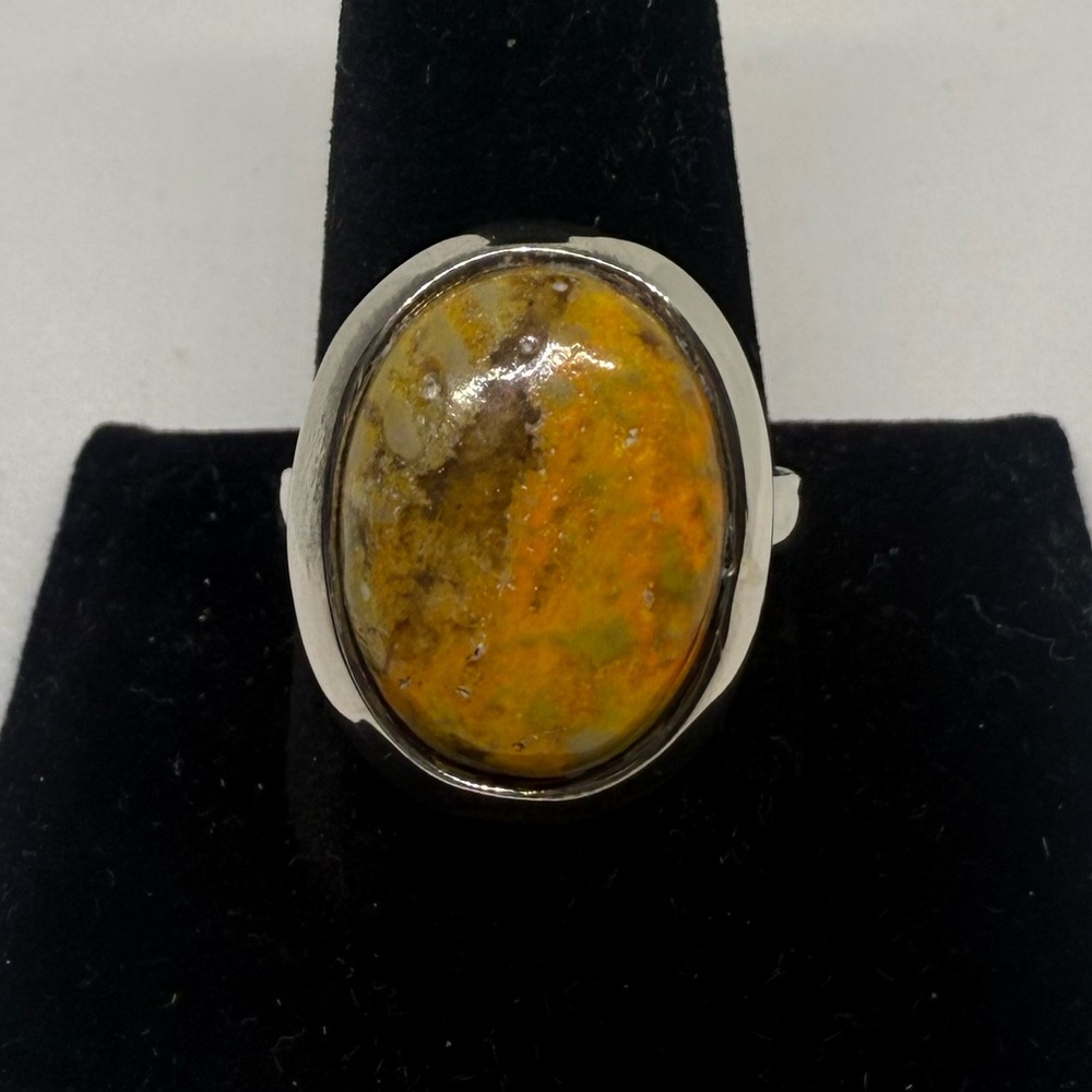 925 sterling silver Bumblebee Jasper ring Sz 12